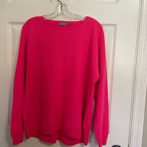 Brodie Cashmere Hot Pink Crew Neck Sweater